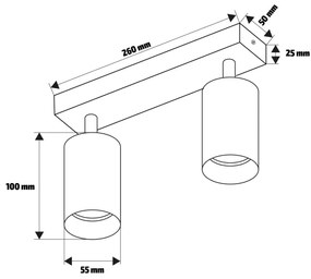 Brilagi SELE - spot LED dimabil 2xGU10/6,5W/230V antracit