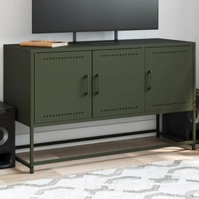 vidaXL Dulap TV, verde măsliniu, 100,5x39x60,5 cm, oțel
