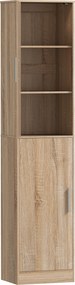HOMCOM Dulap coloană pentru baie cu 2 compartimente și 6 rafturi reglabile, aspect lemn, 40x35x180 cm, culoare lemn | Aosom Romania