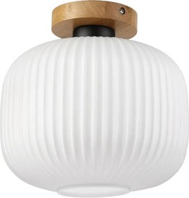 Plafonieră HARMA WOOD 1xE27/15W/230V, stejar/alb, Ø 25 cm