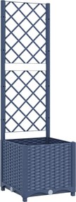 vidaXL Jardinieră de grădină cu spalier, albastru-gri, 40x40x136 cm, PP