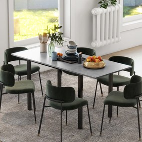 HOMCOM Masă de dining extensibilă masă de bucătărie design modern cu blat mare 6 persoane cadrul din oțel gri închis | Aosom Romania