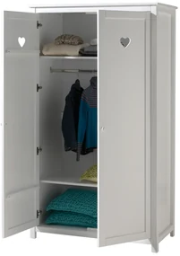 Set AMORI Mobilier Cameră Copii, 5 Piese, Alb, Stil Romantic – Vipack