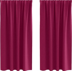 vidaXL Perdele Opaque cu Inel 2 pcs Roșu Vin 175 x 140 cm Poliester