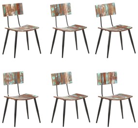 vidaXL Scaune de bucătărie, 6 buc., lemn masiv reciclat