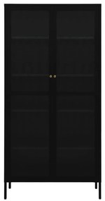Vitrina, negru, 90x40x180 cm, otel si sticla securizata Negru, 1