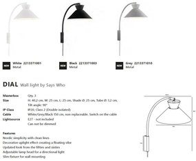 Aplica de perete design modern Dial negru