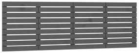 vidaXL Tăblie de pat pentru perete, gri, 206x3x63 cm, lemn masiv pin