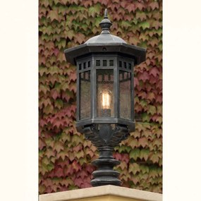 Stalp iluminat exterior din fier forjat, inaltime 94cm, AL 6739