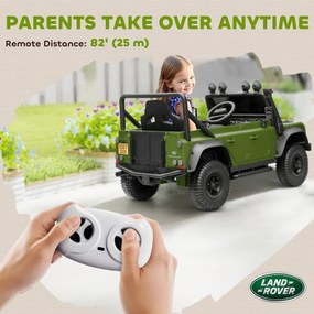 AIYAPLAY Mașină Electrică pentru Copii 3-5 Ani Land Rover 12V și Telecomandă Verde | Aosom Romania