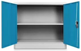 Dulap metalic universal jos 90 x 40 x 80 cm, încuietoare cilindrică, albastru - ral 5012