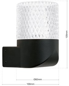 Aplica de exterior moderna IP65 MONDO 1L negru
