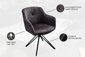 Set 2 scaune moderne pivotante Euphoria gri inchis