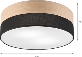 Plafonieră SIRJA WOOD 2xE27/15W/230V d. 45 cm negru/stejar
