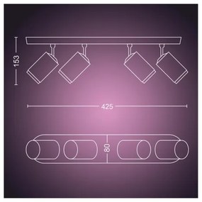 Philips Hue FUGATO LED RGBW spot 4xGU10/4,2W/230V negru dimabil
