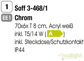 Aplica de perete pentru baie IP44 cu priza incorporata Laro Soff 3-468/1 chrom OR