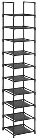 Dulap pentru pantofi cu cadru metalic ORDEN 173x33 cm, negru