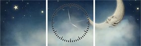 Tablou - Luna cu stele (cu ceas) (90x30 cm)