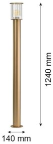 Stalp 124cm protectie IP44 NORFOLK 8754 auriu
