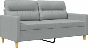 vidaXL Canapea cu 2 locuri, gri deschis, 140 cm, material textil