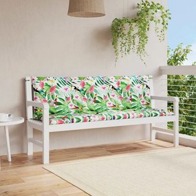 vidaXL Perne bancă de grădină, 2 buc., multicolor, 150x50x7cm, textil