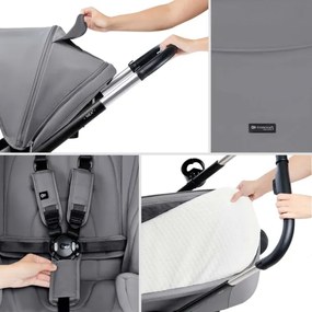 Cărucior de copii combinat 2 în 1 KINDERKRAFT NEA 2 Platinum grey