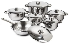 4Home set oale inox cu capac inox Destiny, 12 piese