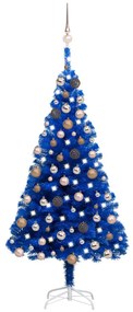 Brad de Craciun artificial LED-uri globuri albastru 120 cm PVC blue and rose, 120 x 65 cm, 1
