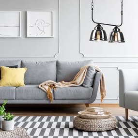 Lustră pe lanț MARIO 2xE27/60W/230V crom