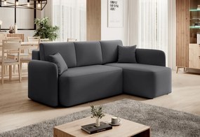 OFERTA Set canapea de colț gri închis HADSON colț dreapta calitate II