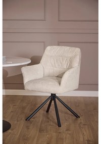 Scaun de sufragerie bej cu cotiere tapițat Alonso – Actona