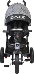 Tricicleta cu copertina Novokids™ Tornado , Cu melodii si lumini, Roti gomflabile din cauciuc, Pozitie somn, Scaun reversibil cu invartire 360 grade