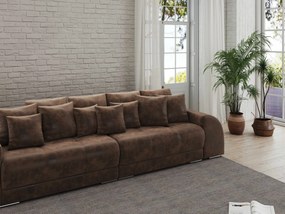 Canapea extensibilă dumonde cu 2 lăzi de depozitare si sezut confortabil din spuma high-density,Verona Madagaskar Brown 310x100 cm