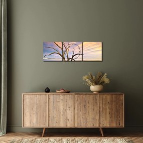 Tablou - Copacul în ocean (cu ceas) (90x30 cm)