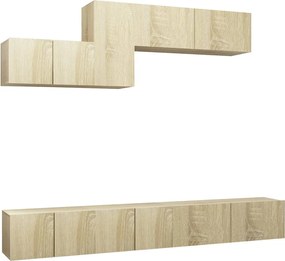vidaXL Set de dulapuri TV, 6 piese, stejar sonoma, lemn prelucrat