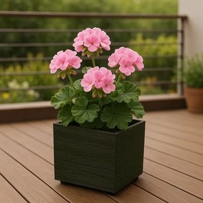Ghiveci MADERA SQUARE ECO WOOD 38,5 cm , maroînchis, L