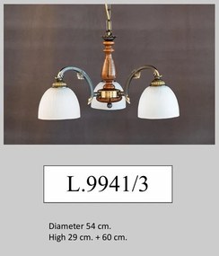 Lustra rustica suspendata cu 3 brate design italian 9941