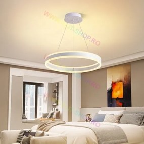 Lustra LED Cu Telecomanda, Elit's Esn1768/500D-W, 124W, ALB