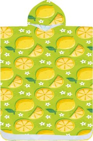 Poncho prosop de plaja LEMONS verde 80x145 cm