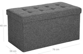 Taburet cu capac rabatabil OTTOMAN 76x38 cm, gri inchis