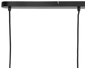 Lampă suspendată Art Deco neagră cu sticlă fumurie dreptunghiulară cu 4 lumini - Bao