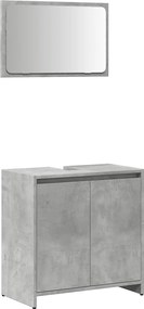 vidaXL Set mobilier de baie, 2 piese, gri beton, lemn compozit