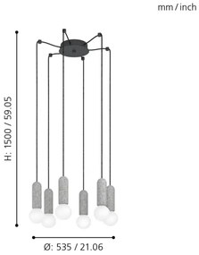 Eglo 39833 - Lustră pe cablu GIACONECCHIA 6xE27/40W/230V