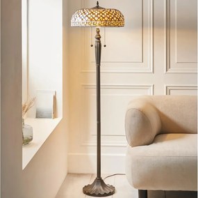 Endon 111921 - Lampă de podea Tiffany MILLE FEUX, 2 x E27 (10 W), 230 V, Ø 45 cm