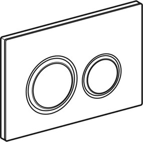 Clapeta actionare dubla rezervor wc, lava sticla lucioasa cu inele de design crom lucios, Geberit Sigma50 Lava