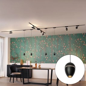 Sistem de iluminat pe șine cu 10 lumini negre monofazat - Magnetic Eggy Puk