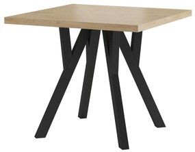 Masă de sufragerie extensibilă Dalmana (stejar sonoma + negru) (pentru 4-6 persoane). 1091964