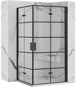Cabina dus Molier Negru Dublu 80x110cm, Rea
