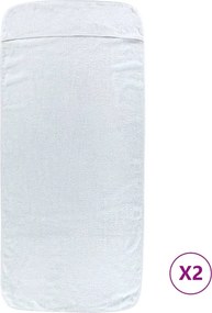 vidaXL Prosoape de plajă, 2 buc., alb, 75x200 cm, textil 400 GSM