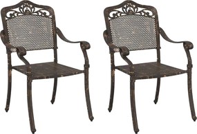 vidaXL Scaun pentru Grădină 2 pcs Bronz 55 x 55 x 92,5cm Aluminiu